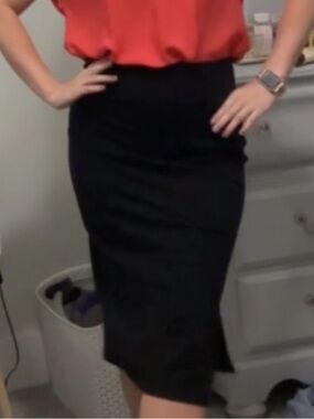 Nine West Black Pencil Skirt with Side Slit
